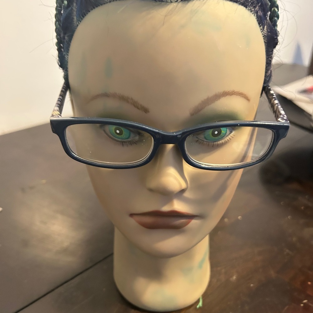 Classic Rectangular Navy Blue Eyeglass readers 2.… - image 6